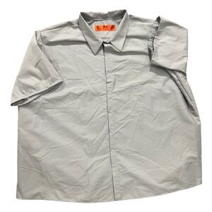 Red Kap Mens SP20LAC Light Gray Short Sleeve snap button 6XL- LNWOT